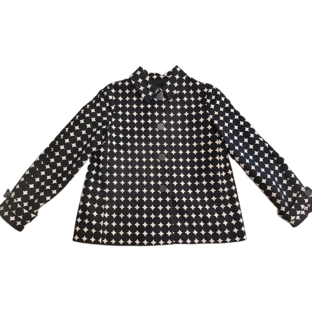 Talbots Petites Black And White Polka Dots Blazer Jacket Coat Size 4P